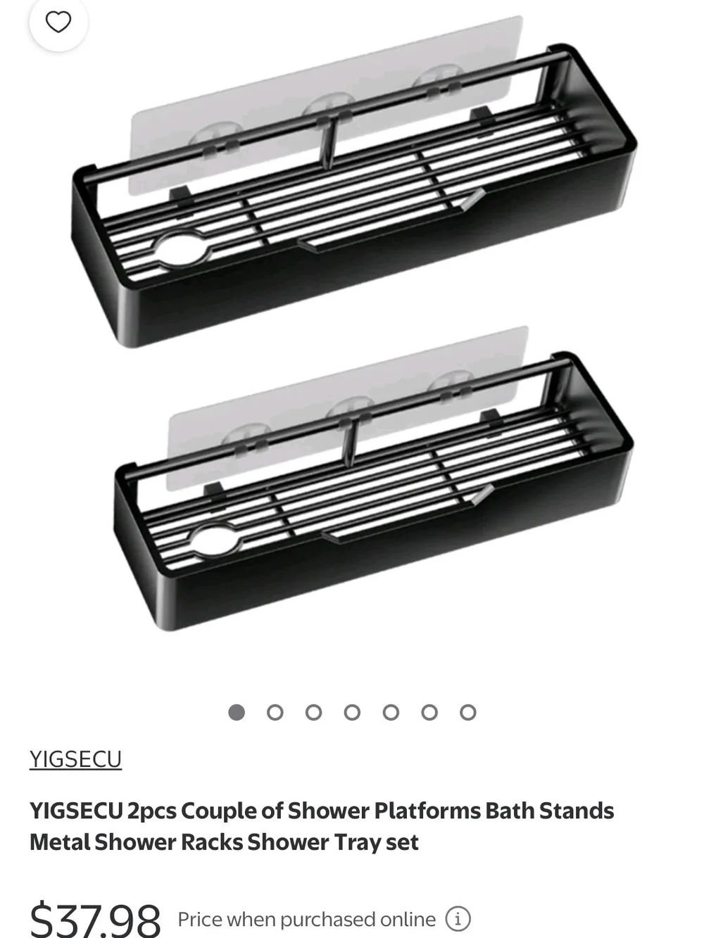Black Shower Caddy Shelf - 2-Pack